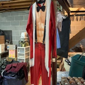 Santa Claus onesie with suspenders and bowtie! New, never worn! Size XL